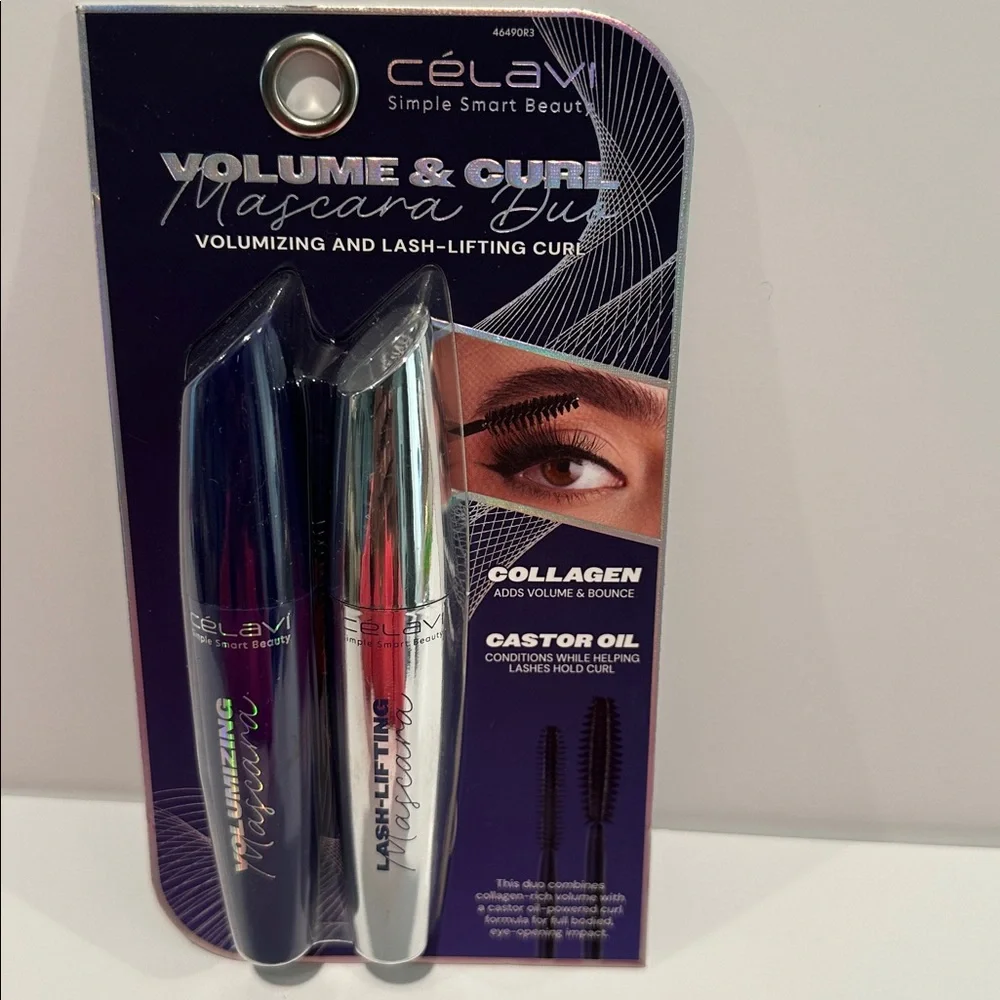 Celavi Volume & Curl Mascara Duo for Volumizing and Lash-Lifting Curl.
